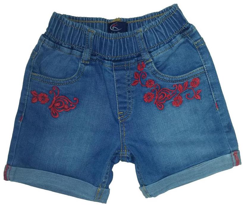 

KiddoPanti Girl Denim Embroidered Denim shorts - Blue