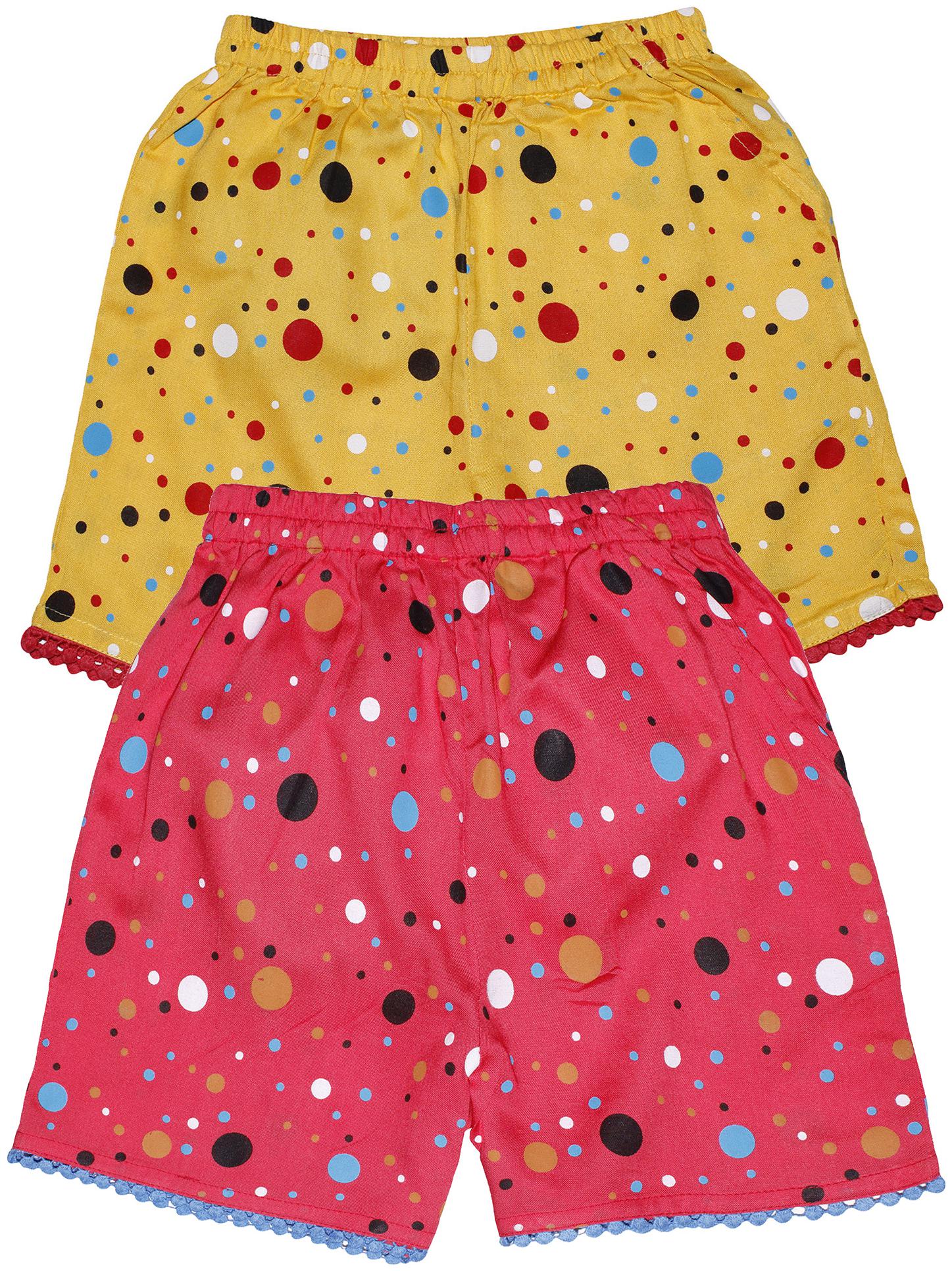 

KiddoPanti Girl Viscose rayon Floral Hot pants - Yellow Pink