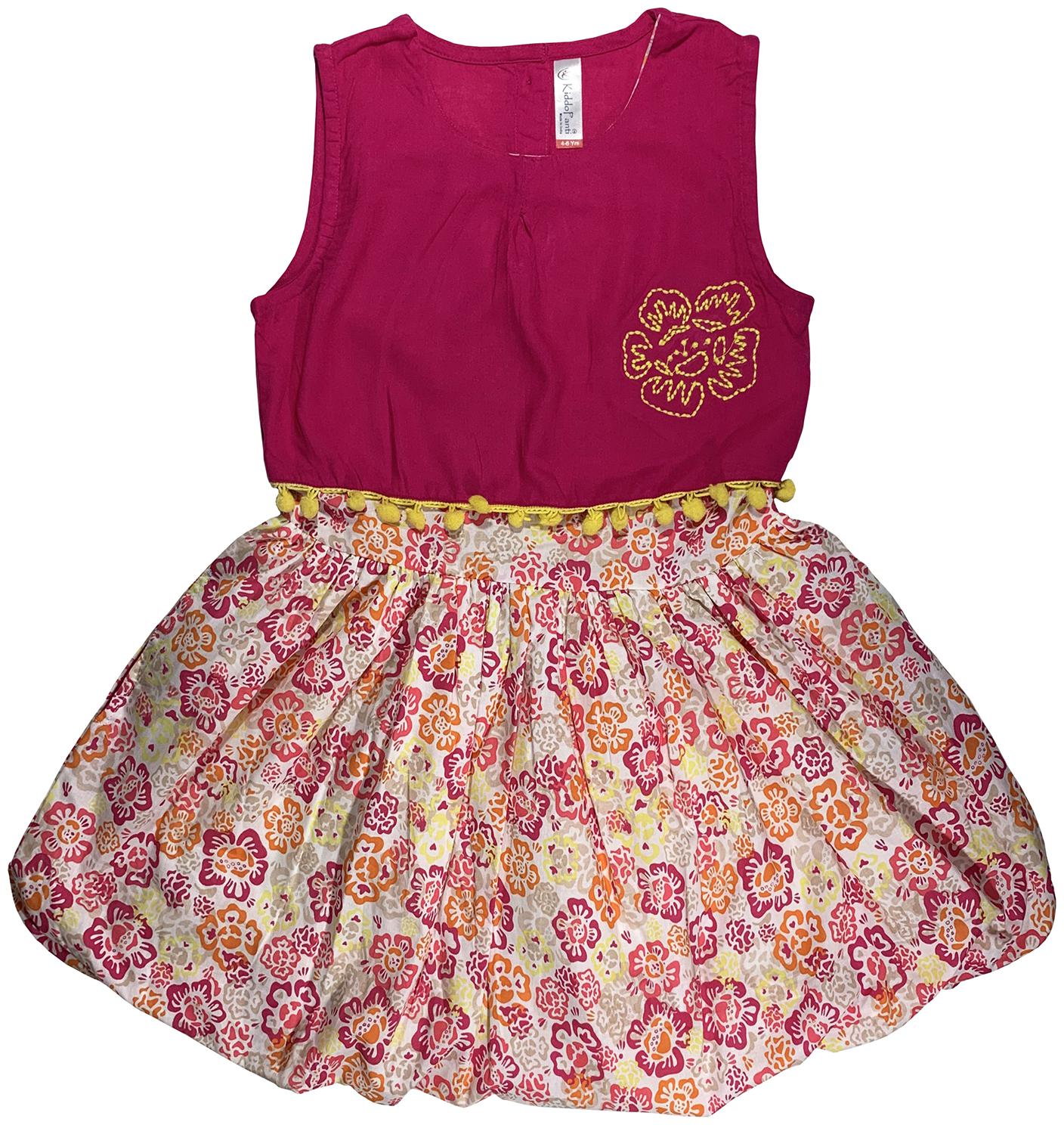 

KiddoPanti Red Cotton Sleeveless Knee Length Princess Frock ( Pack of 1 )
