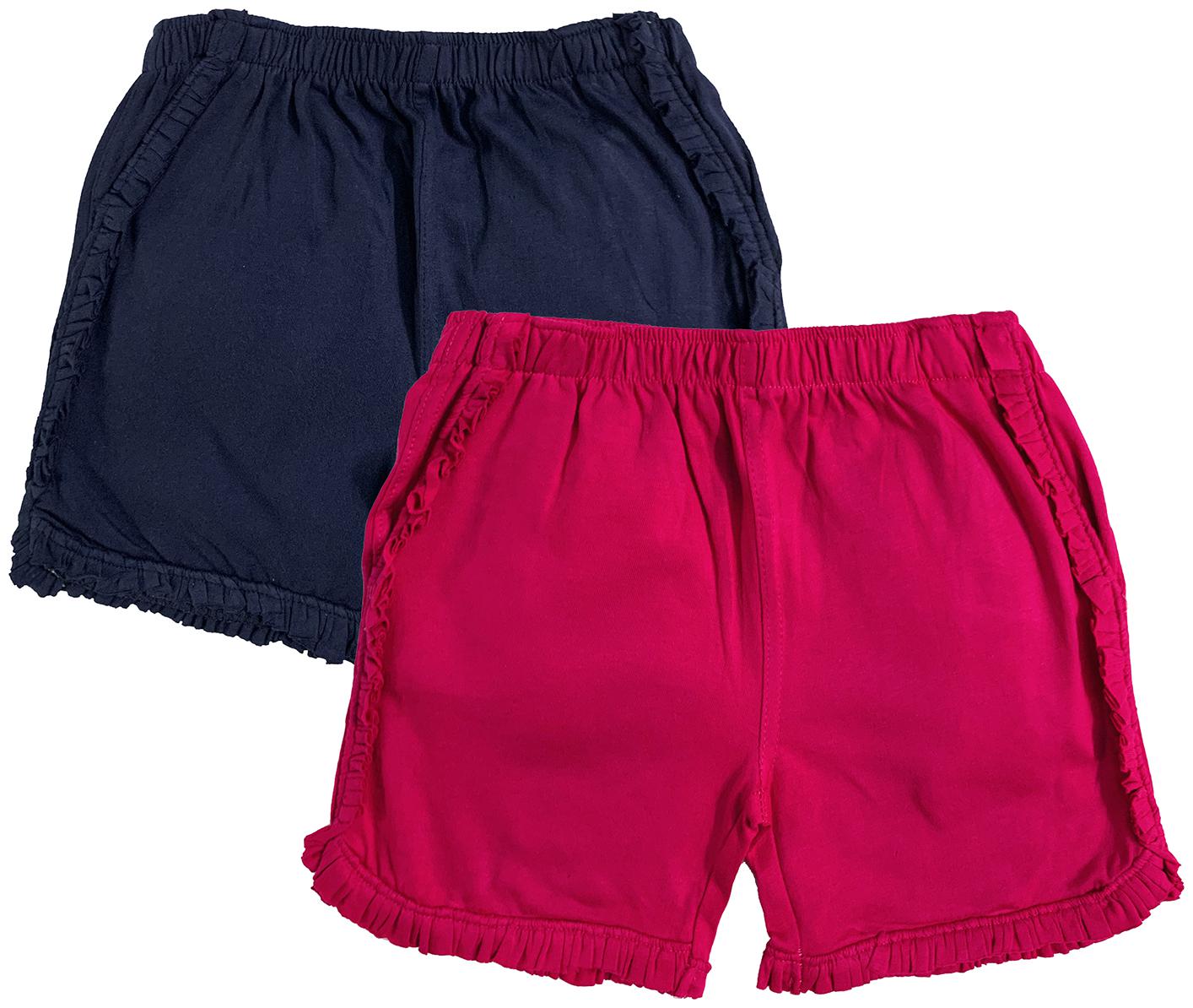 

KiddoPanti Girl Cotton Solid Regular shorts - Blue Pink