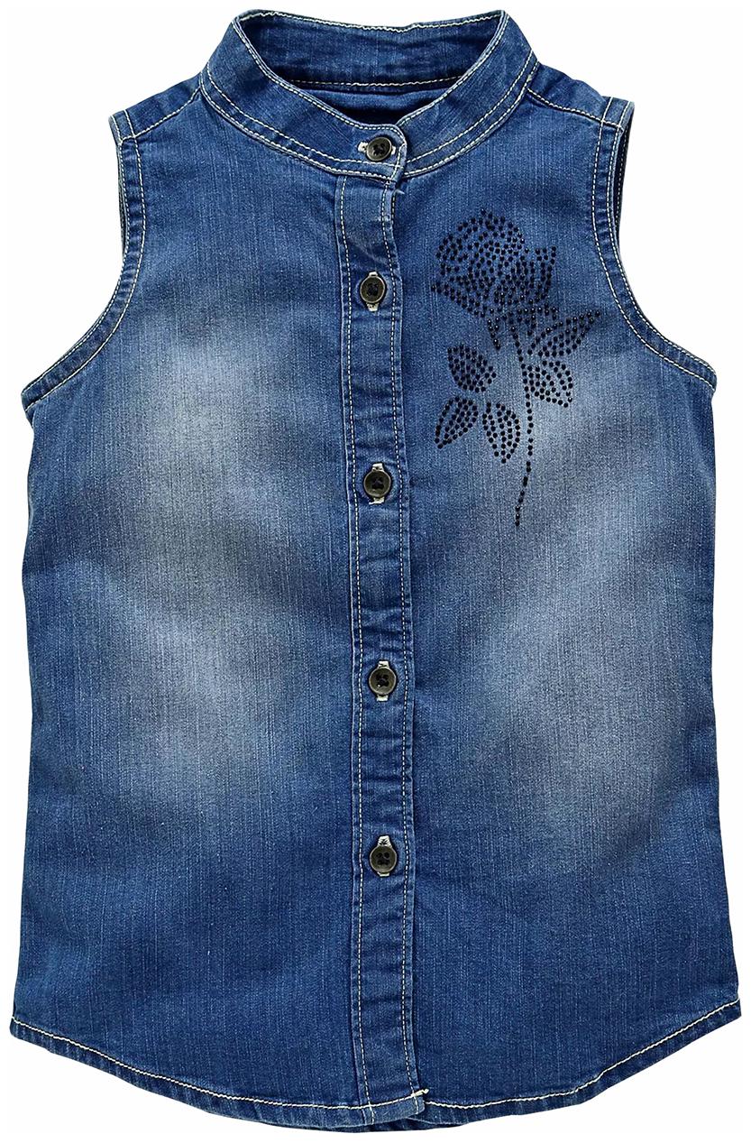 

KiddoPanti Girl Denim Printed Shirt - Blue