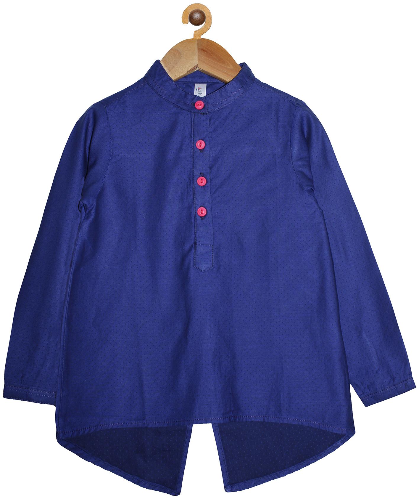 

KiddoPanti Girl Cotton Solid Shirt - Blue