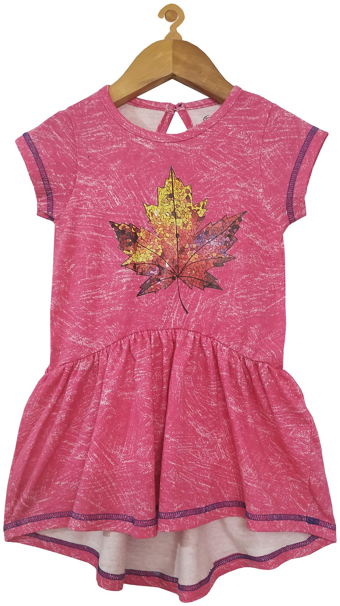 

KiddoPanti Pink Cotton Short Sleeves Knee Length Winter Frock ( Pack of 1 )