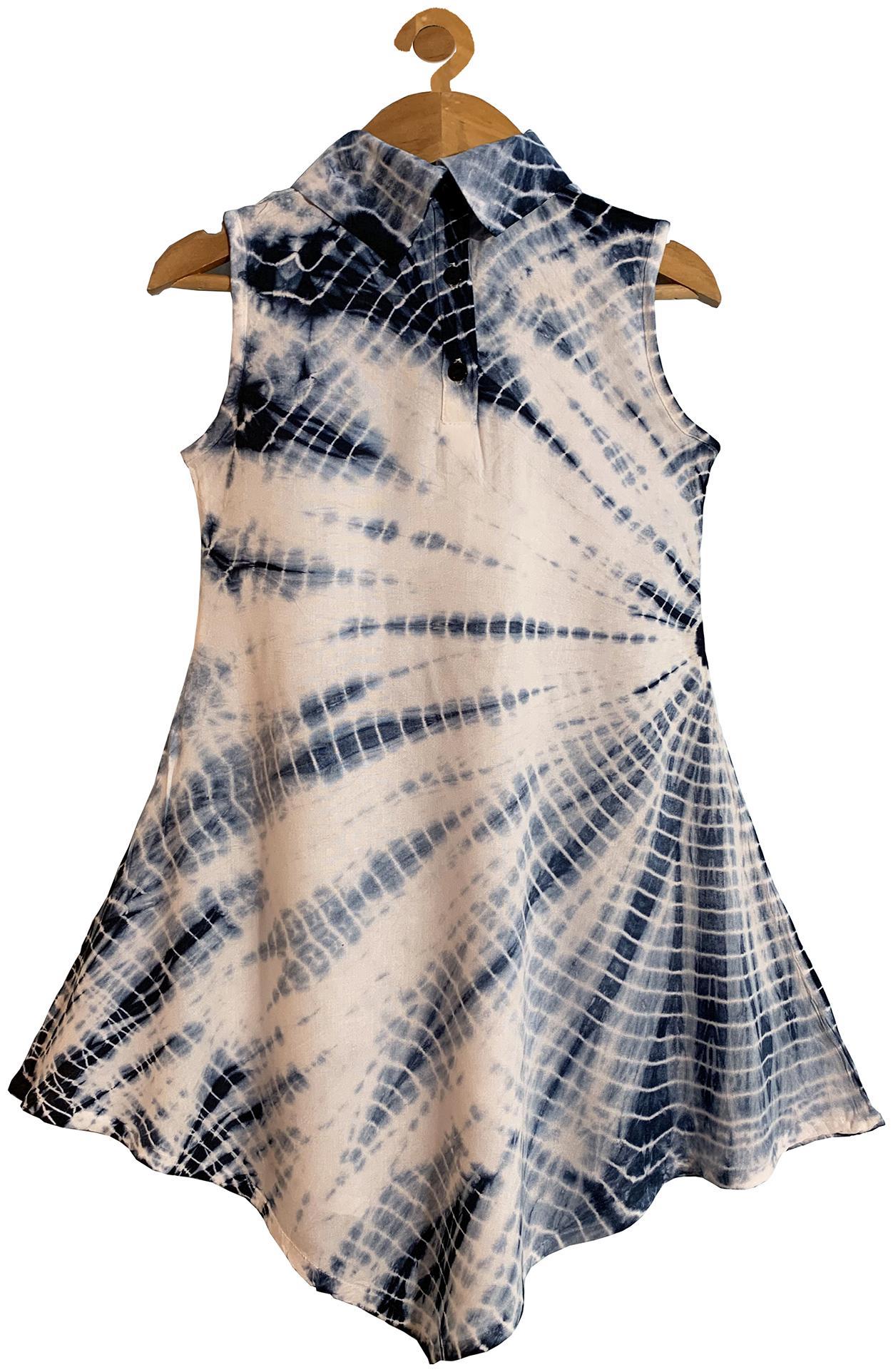 

KiddoPanti White Rayon Sleeveless Knee Length Collar Frock ( Pack of 1 )
