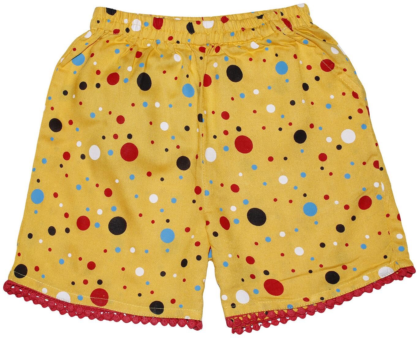 

KiddoPanti Girl Viscose Rayon Polka Dots Hot Pants (Yellow)