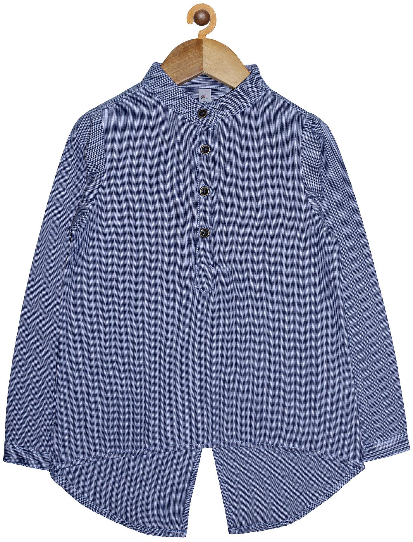 

KiddoPanti Girl Cotton Solid Shirt - Blue