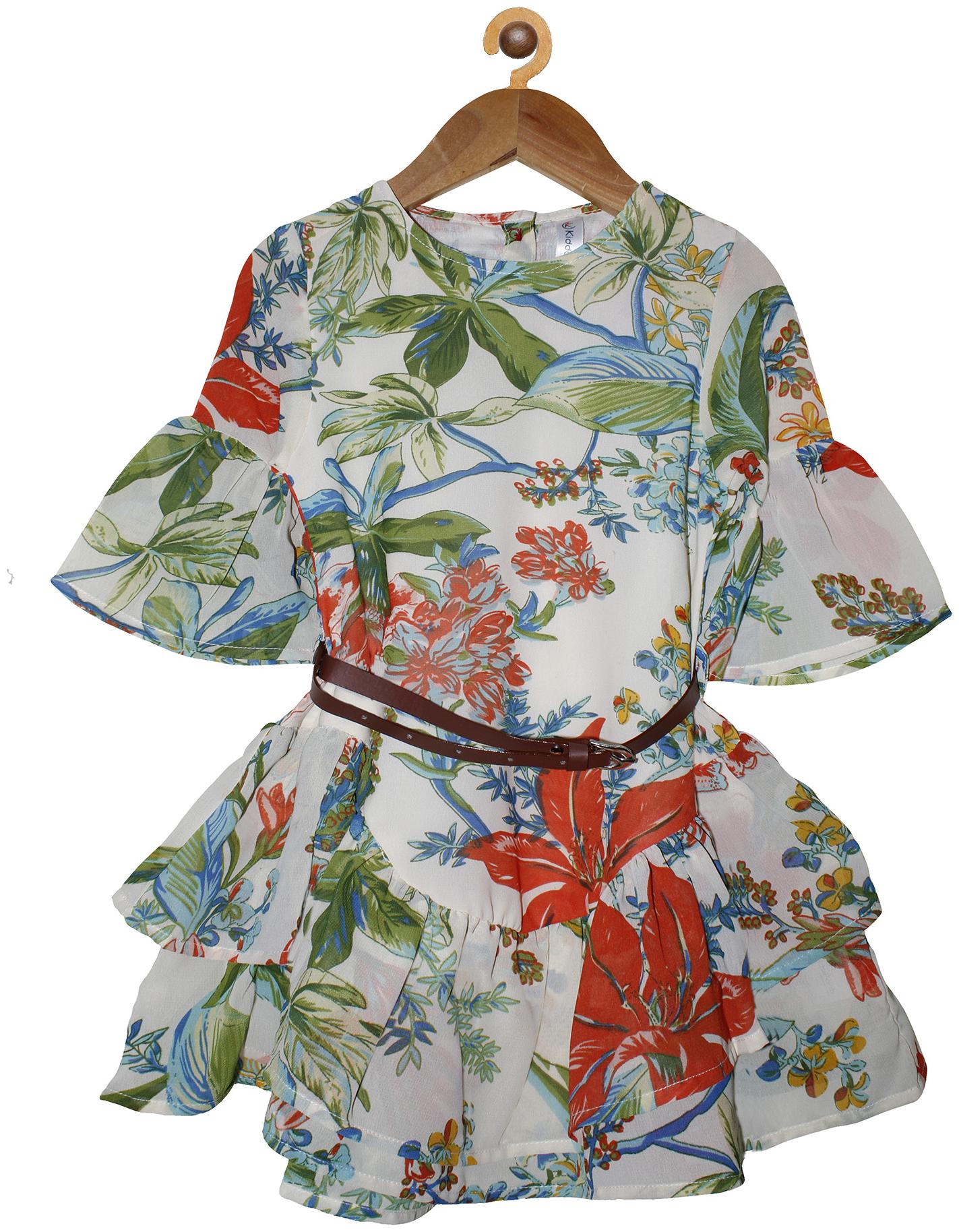 

KiddoPanti Cream Polyester 3 4th Sleeves Knee Length Winter Frock ( Pack of 1 )