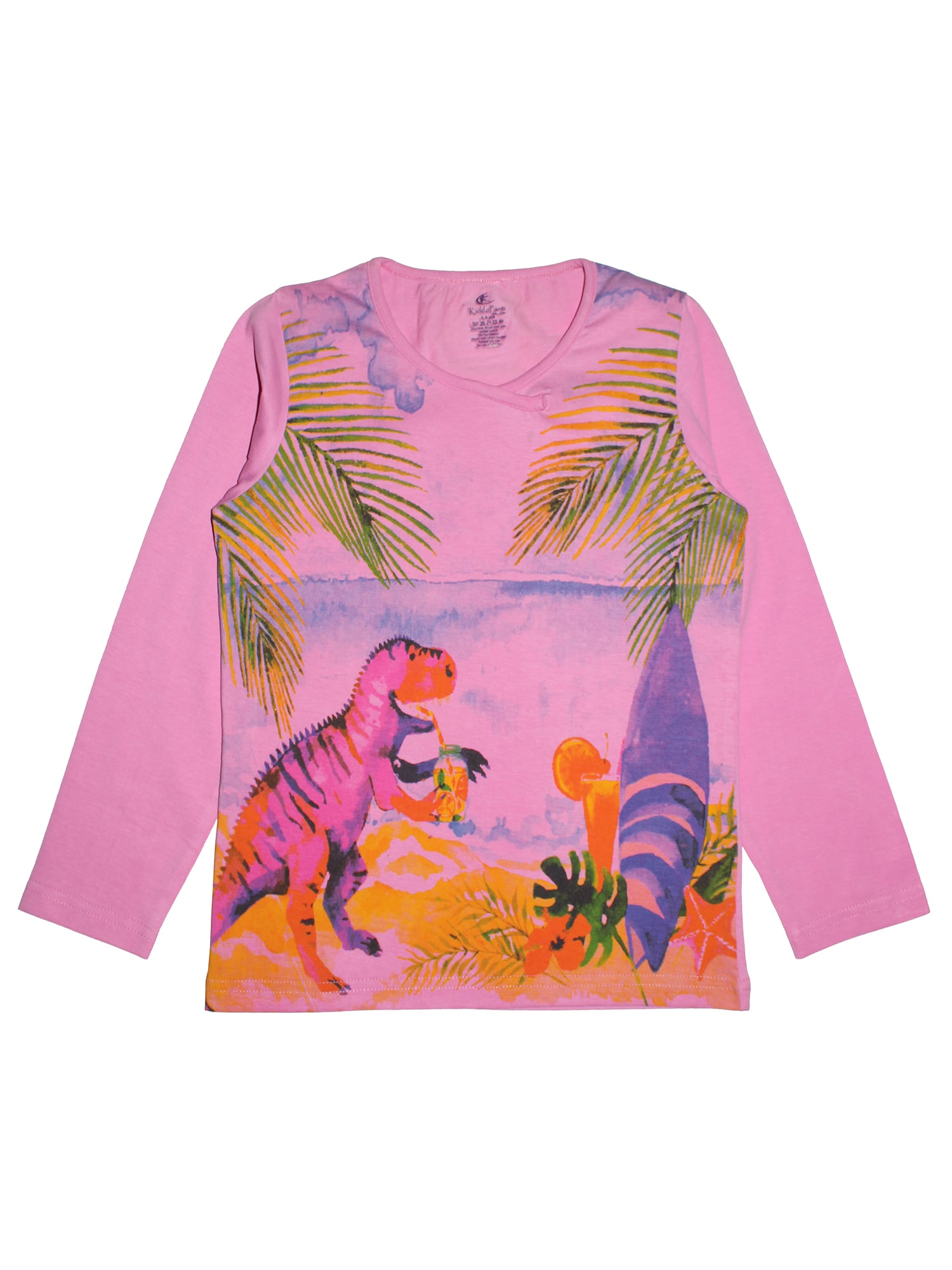 

KiddoPanti Girl Cotton Printed T shirt - Pink