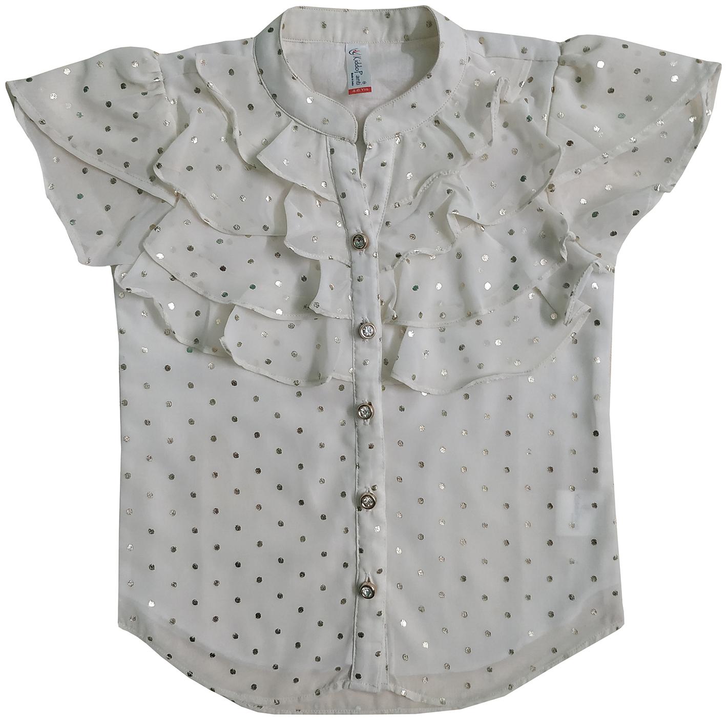 

KiddoPanti Girl Polyester Printed Shirt - White