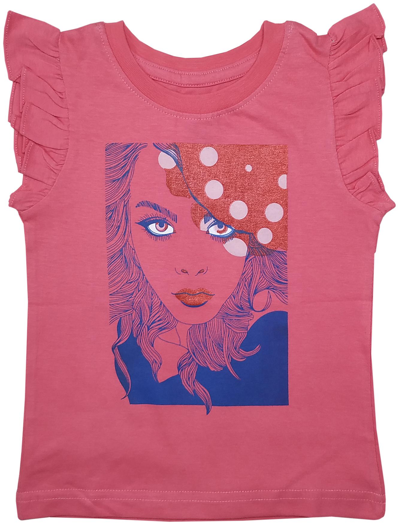 

KiddoPanti Girl Cotton Printed T shirt - Pink