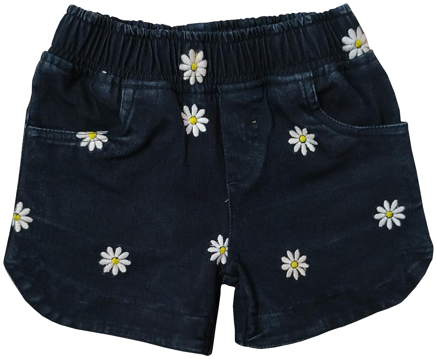 

KiddoPanti Girl Cotton Floral Hot pants - Black