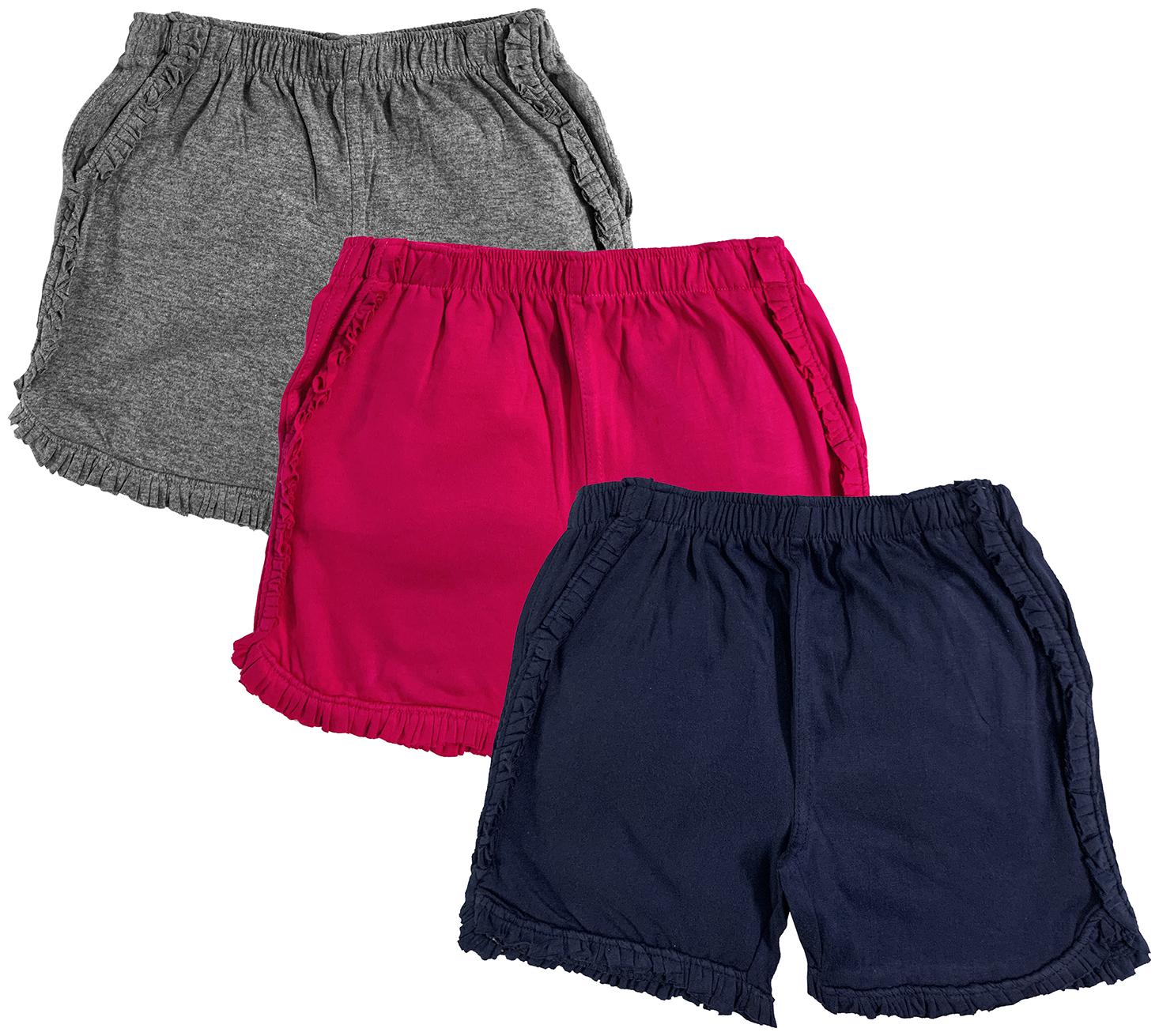 

KiddoPanti Girl Cotton Solid Regular shorts - Multi