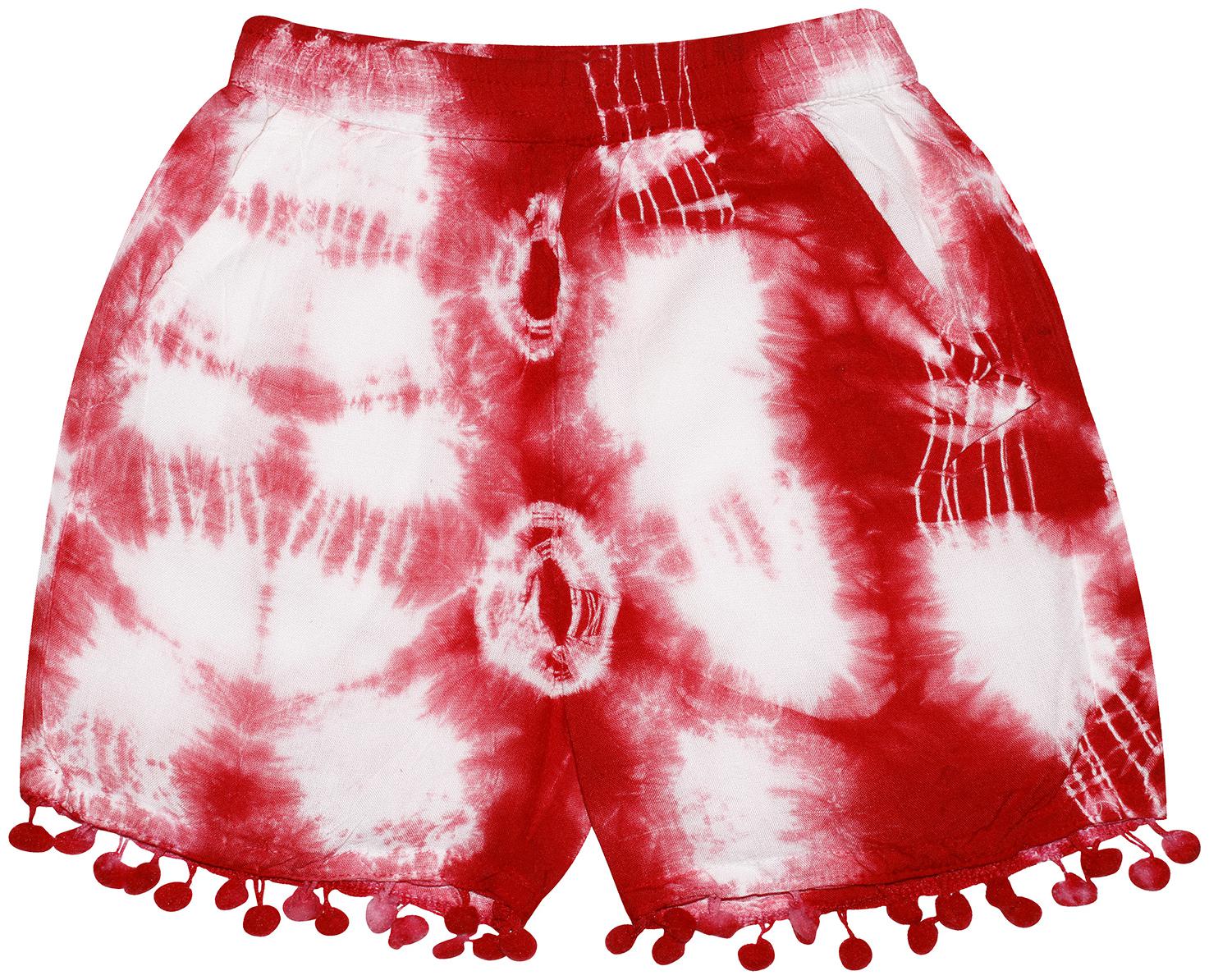 

KiddoPanti Hot Pants Above Knee Casual Coral White
