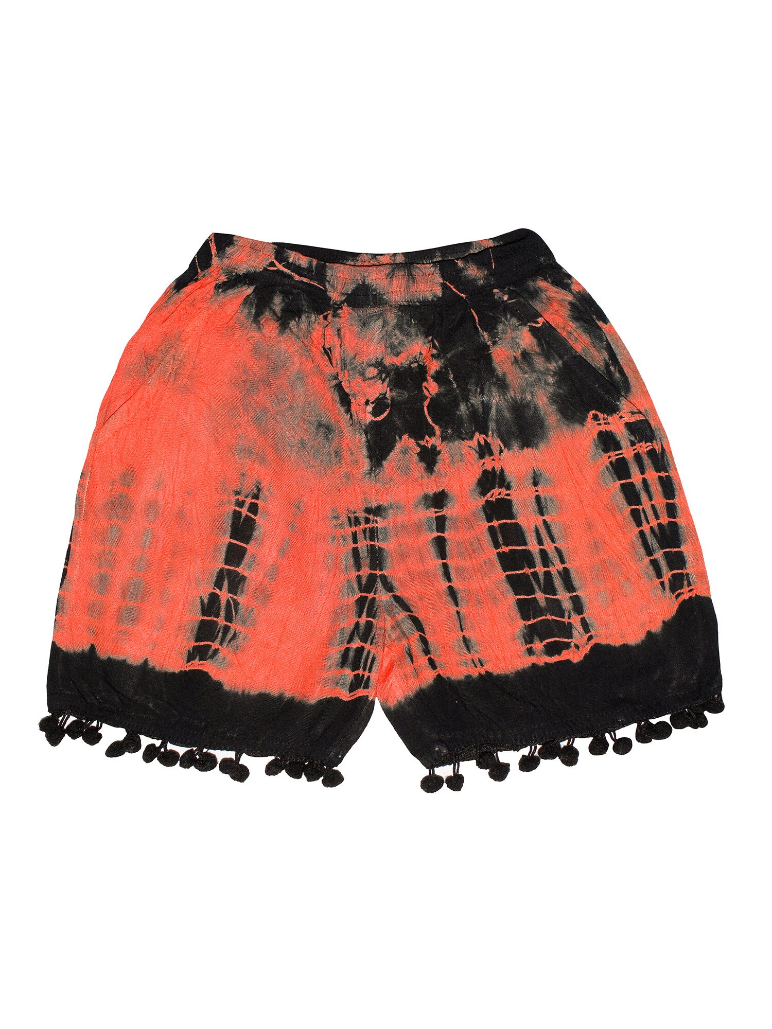 

KiddoPanti Hot Pants Rayon Above Knee Casual Tie Dye Orange Grey