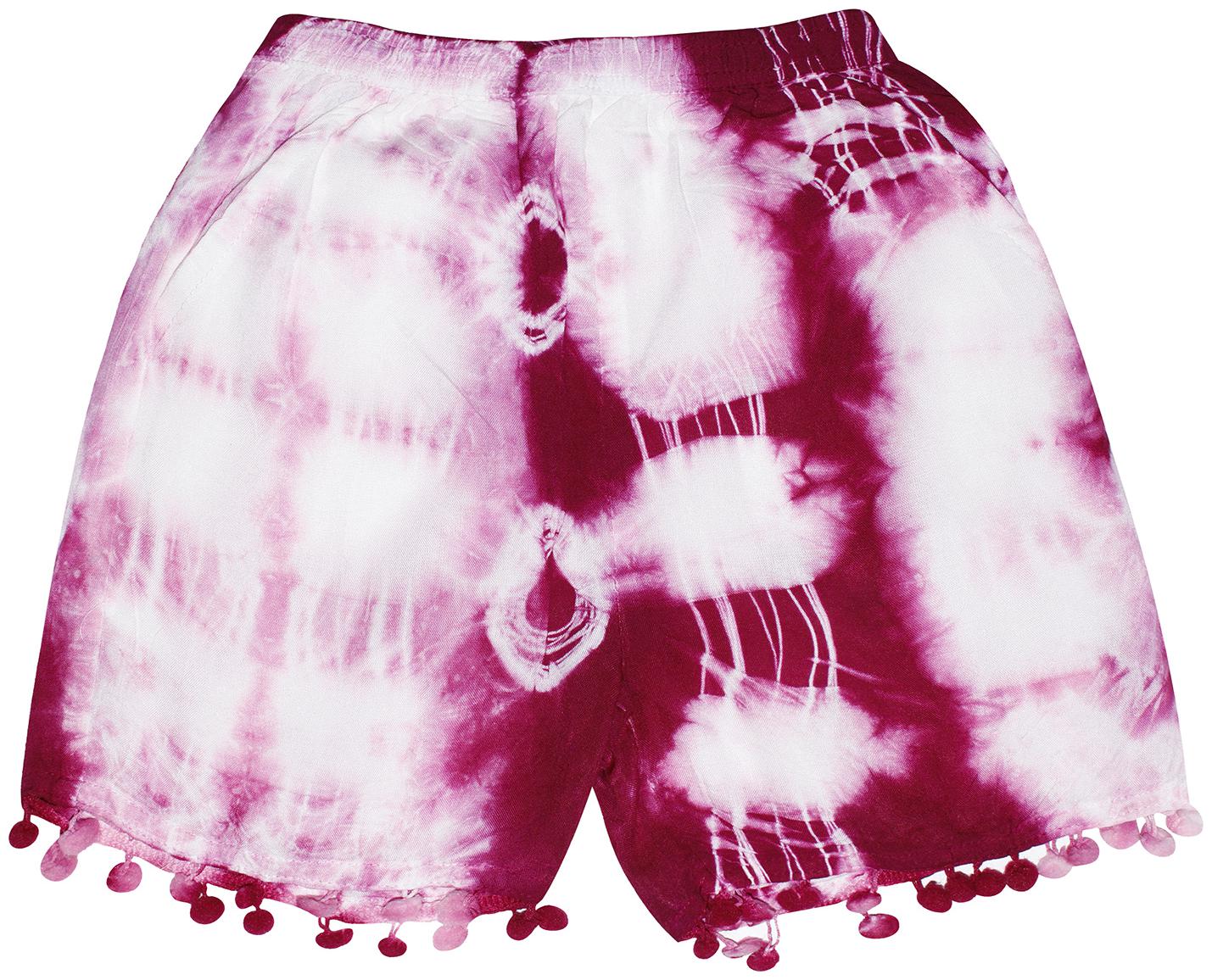 

KiddoPanti Hot Pants Above Knee Casual Magenta White