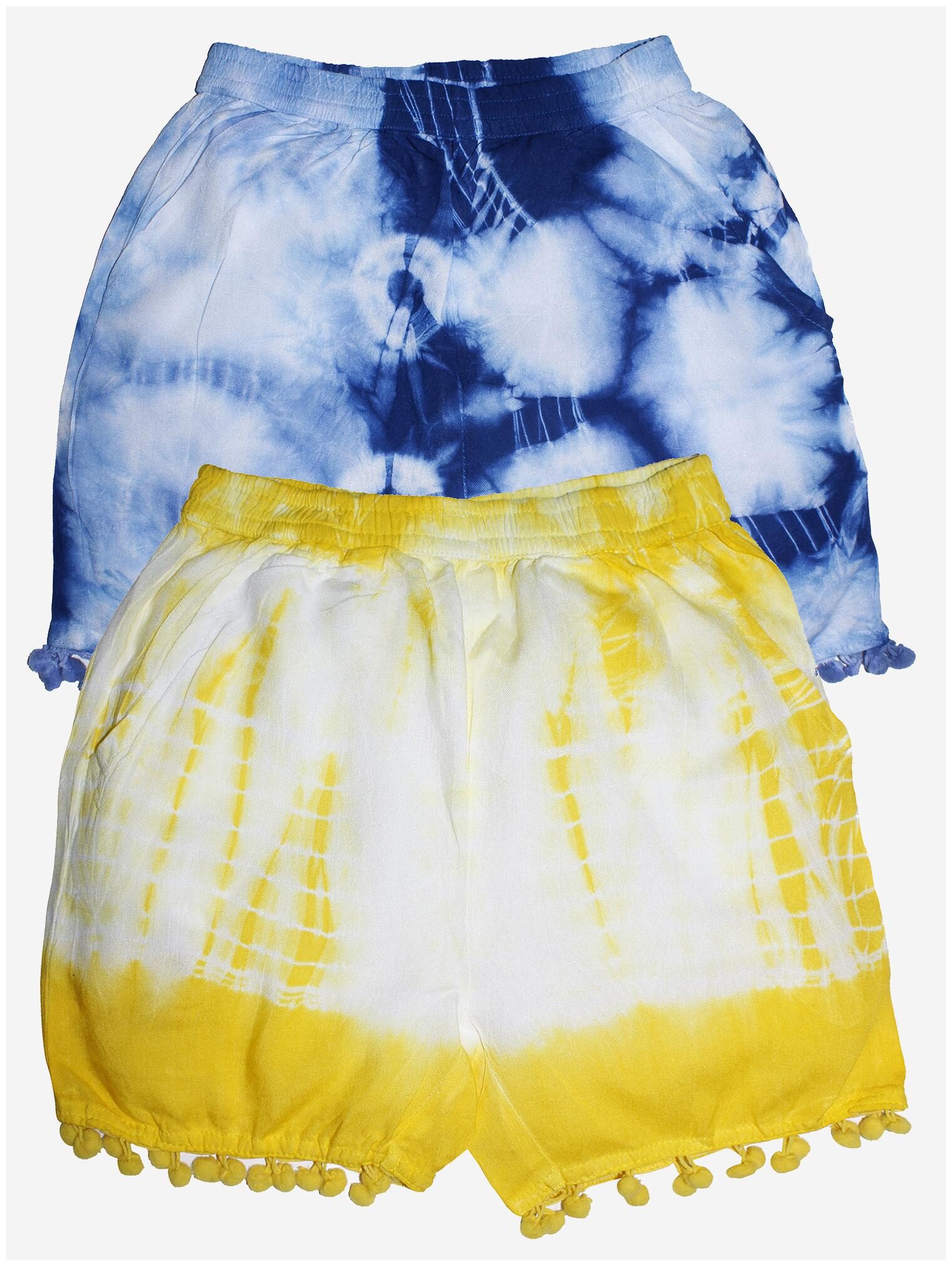 

KiddoPanti Girl Rayon Printed Hot pants - Blue