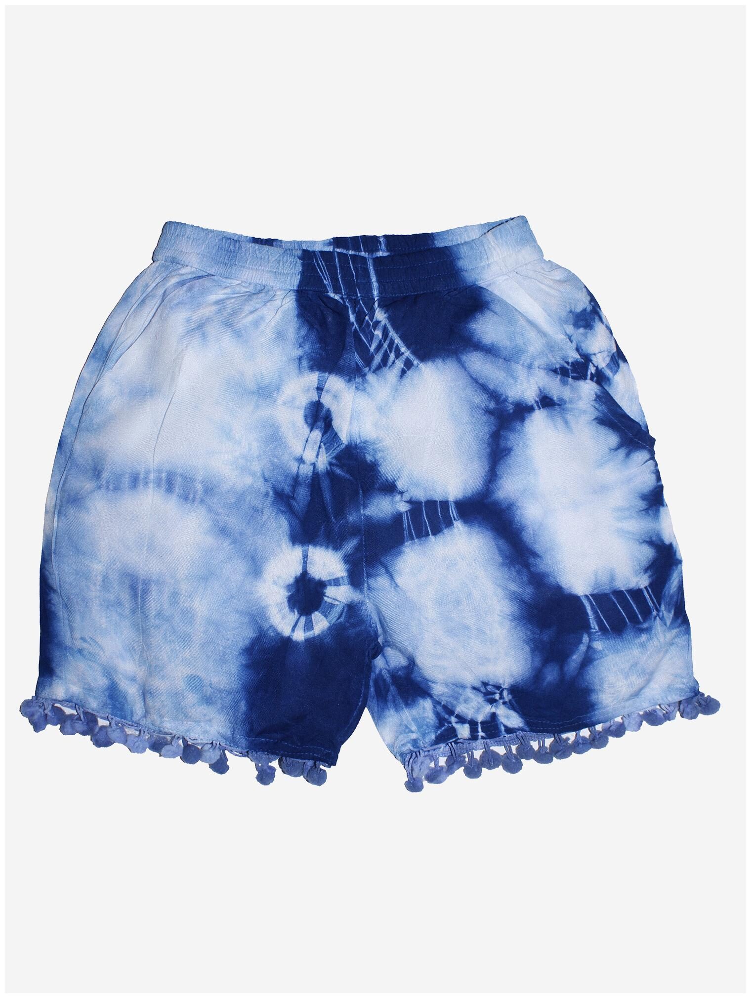 

KiddoPanti Girl Rayon Printed Hot pants - Blue