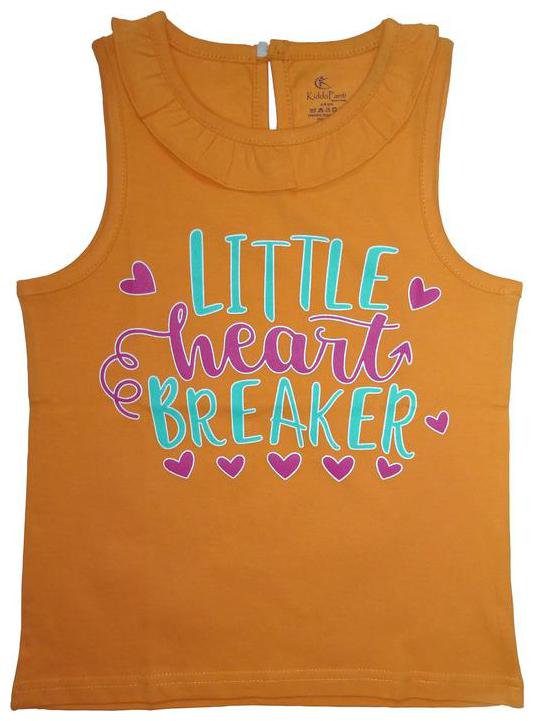 

KiddoPanti Girl Cotton Printed T shirt - Orange