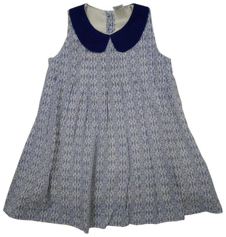 

KiddoPanti Blue Cotton Sleeveless Knee Length ( Pack of 1 )