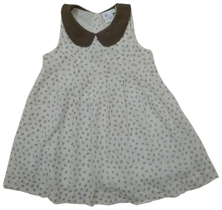 

KiddoPanti White Cotton Sleeveless Knee Length ( Pack of 1 )