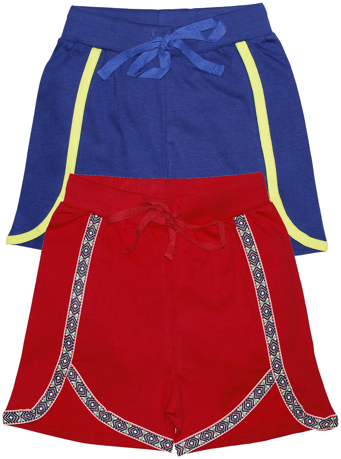 

KiddoPanti Girl Cotton Solid Regular shorts - Red Blue