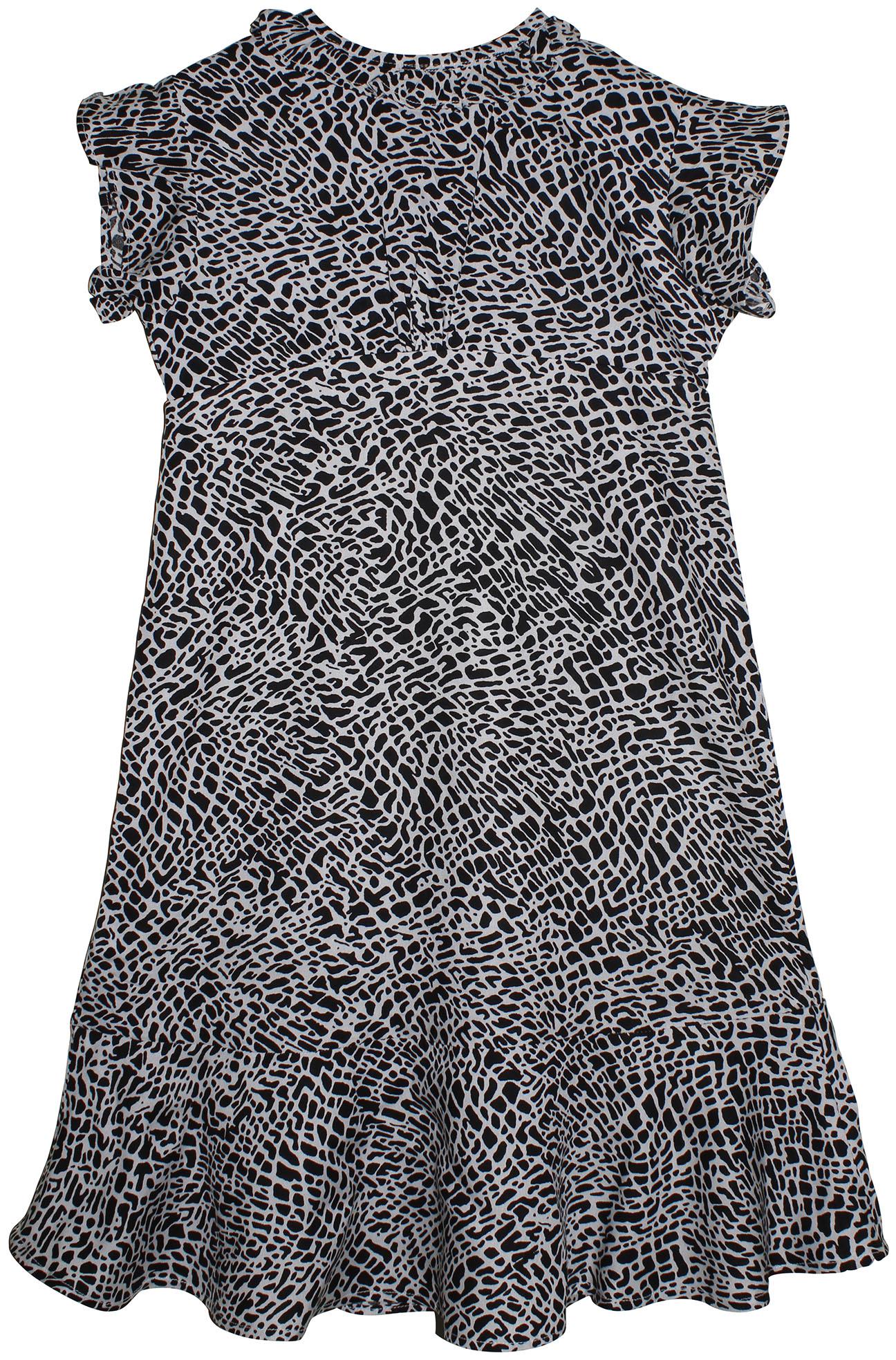 

KiddoPanti White Black Rayon Short Sleeves Knee Length Winter Frock ( Pack of 1 )