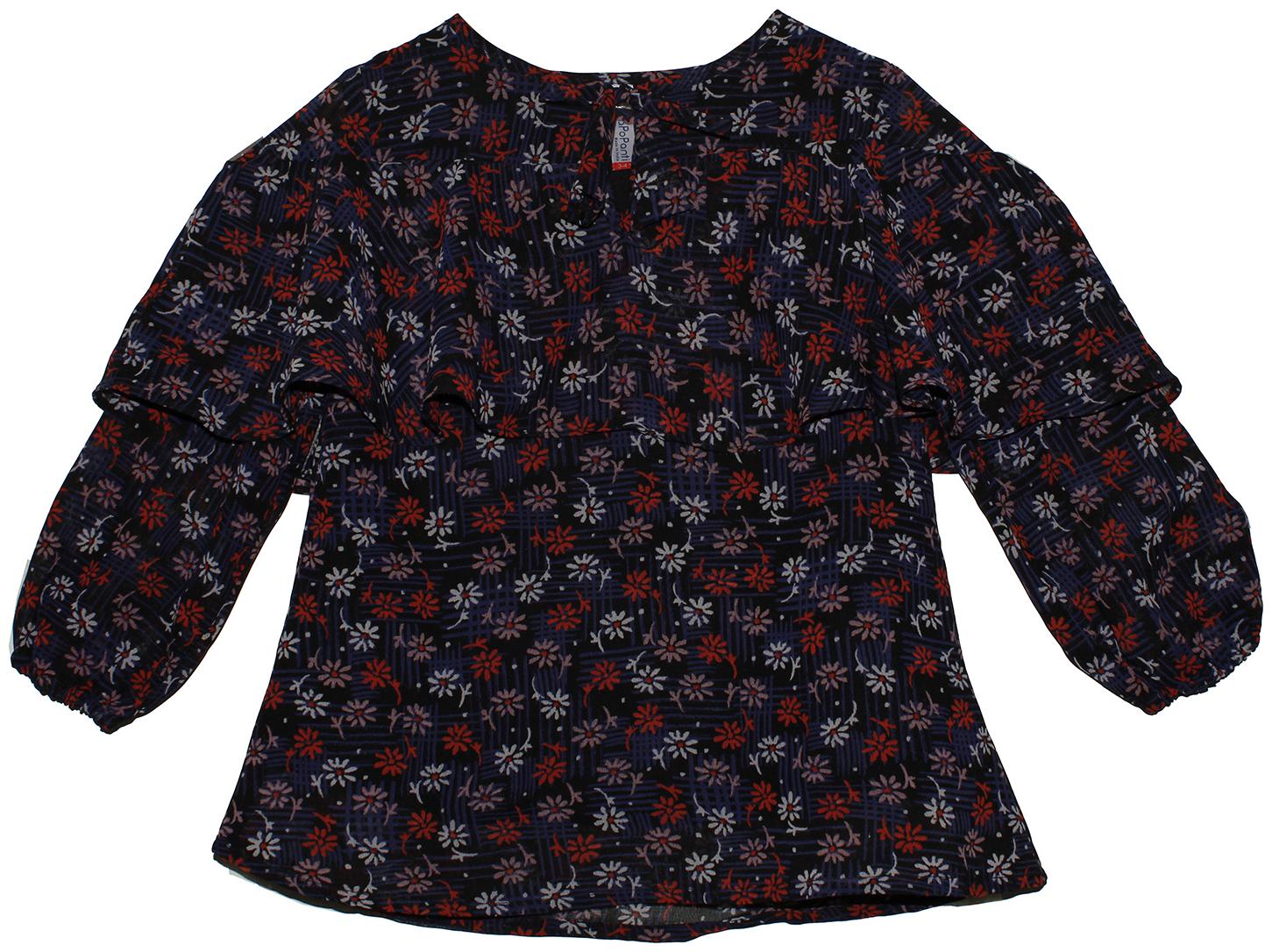 

KiddoPanti Girl Rayon Floral Top - Blue