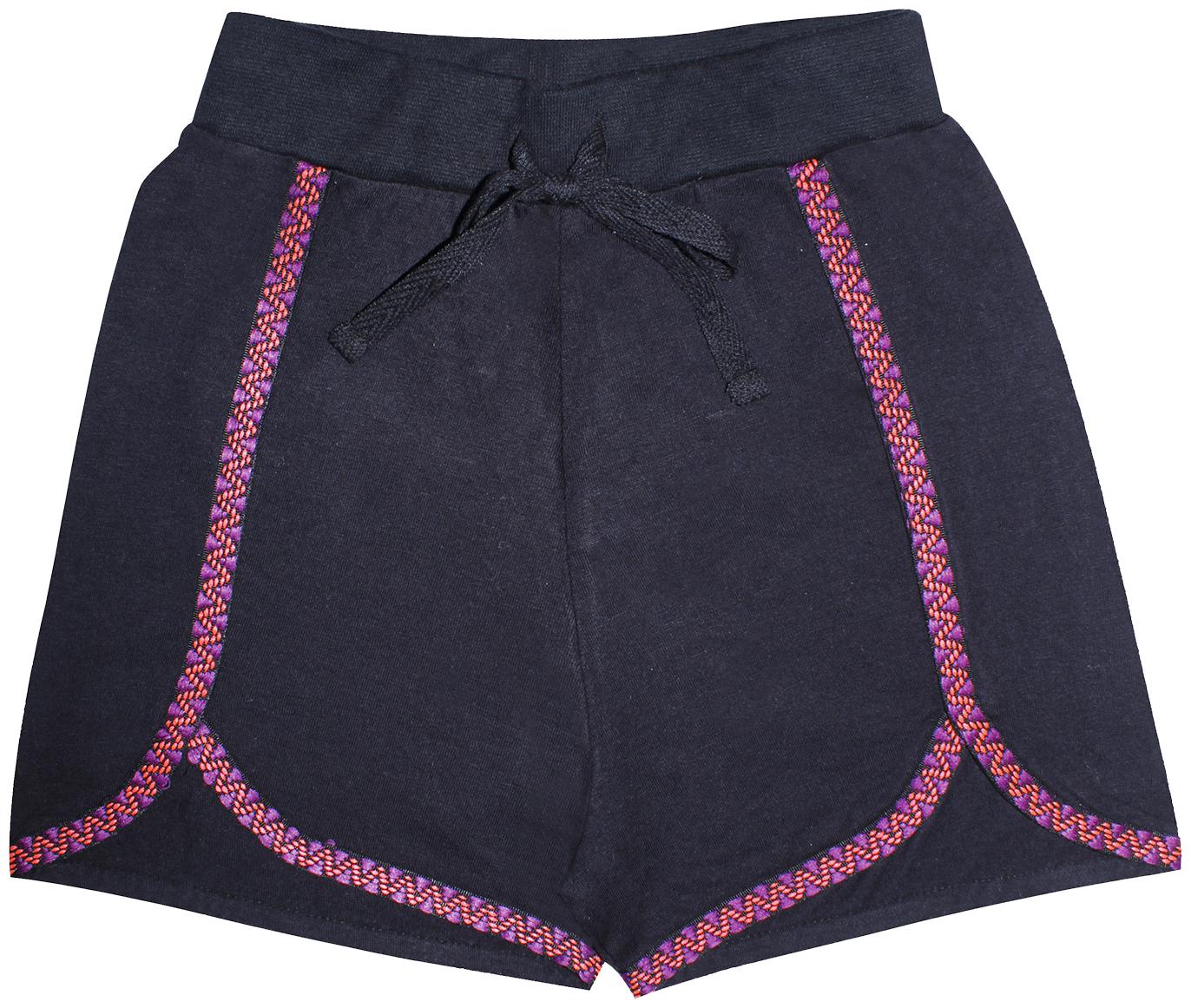

KiddoPanti Girl Cotton Solid Regular shorts - Black