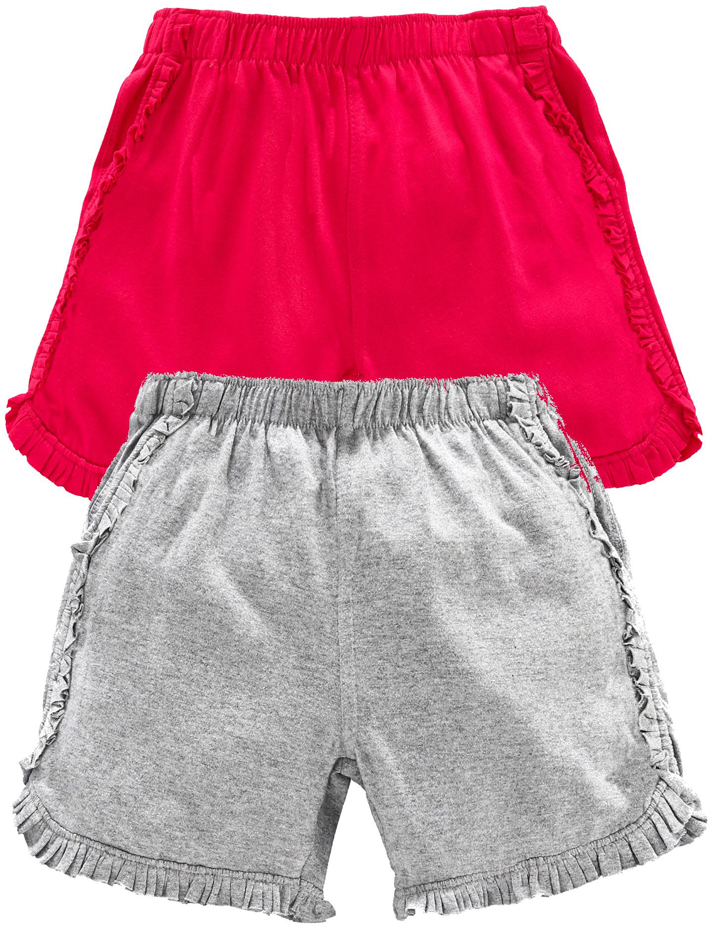 

KiddoPanti Girl Cotton Solid Regular shorts - Pink Grey