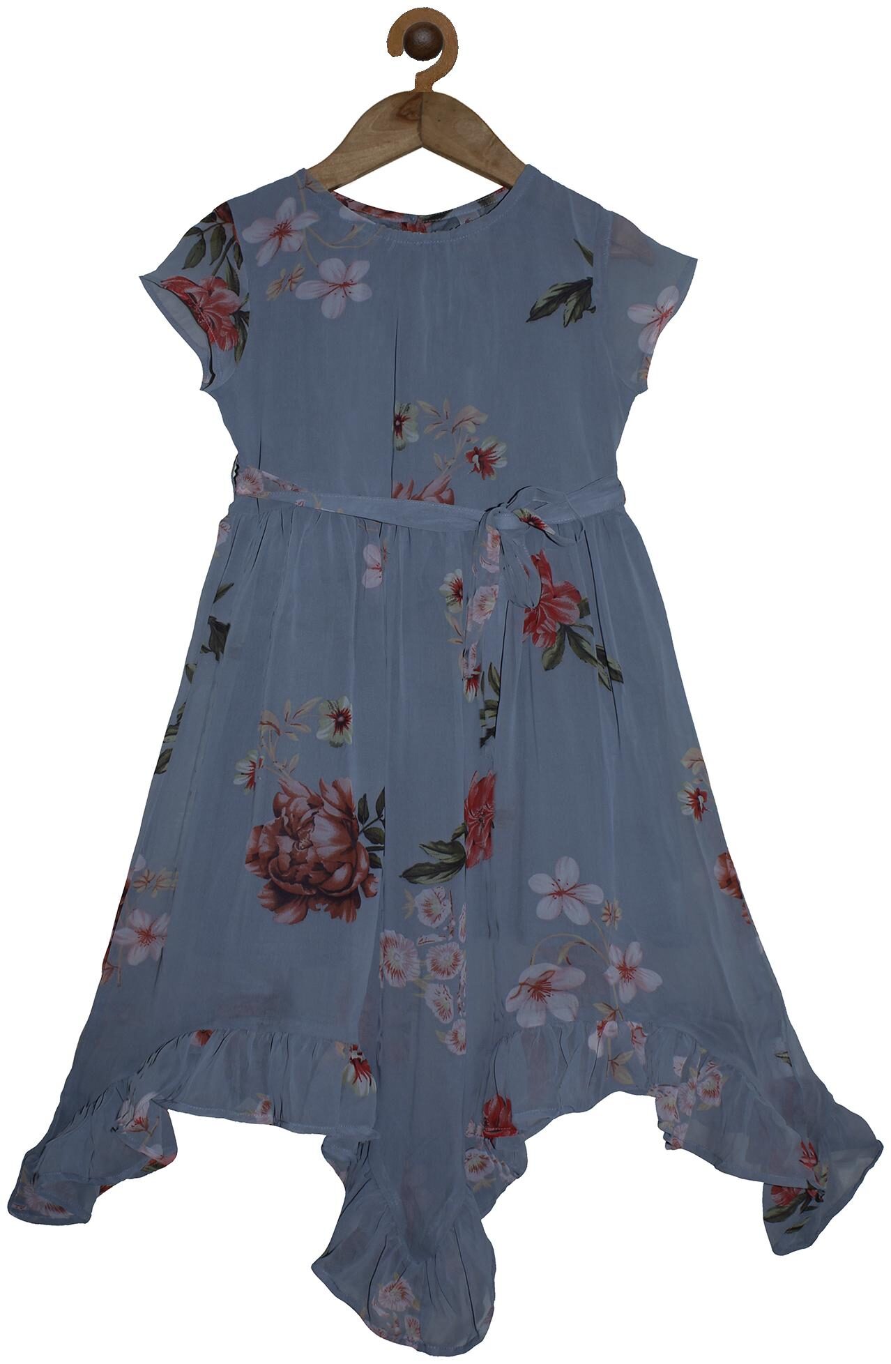 

KiddoPanti Grey Polyester Short Sleeves Knee Length Princess Frock ( Pack of 1 )