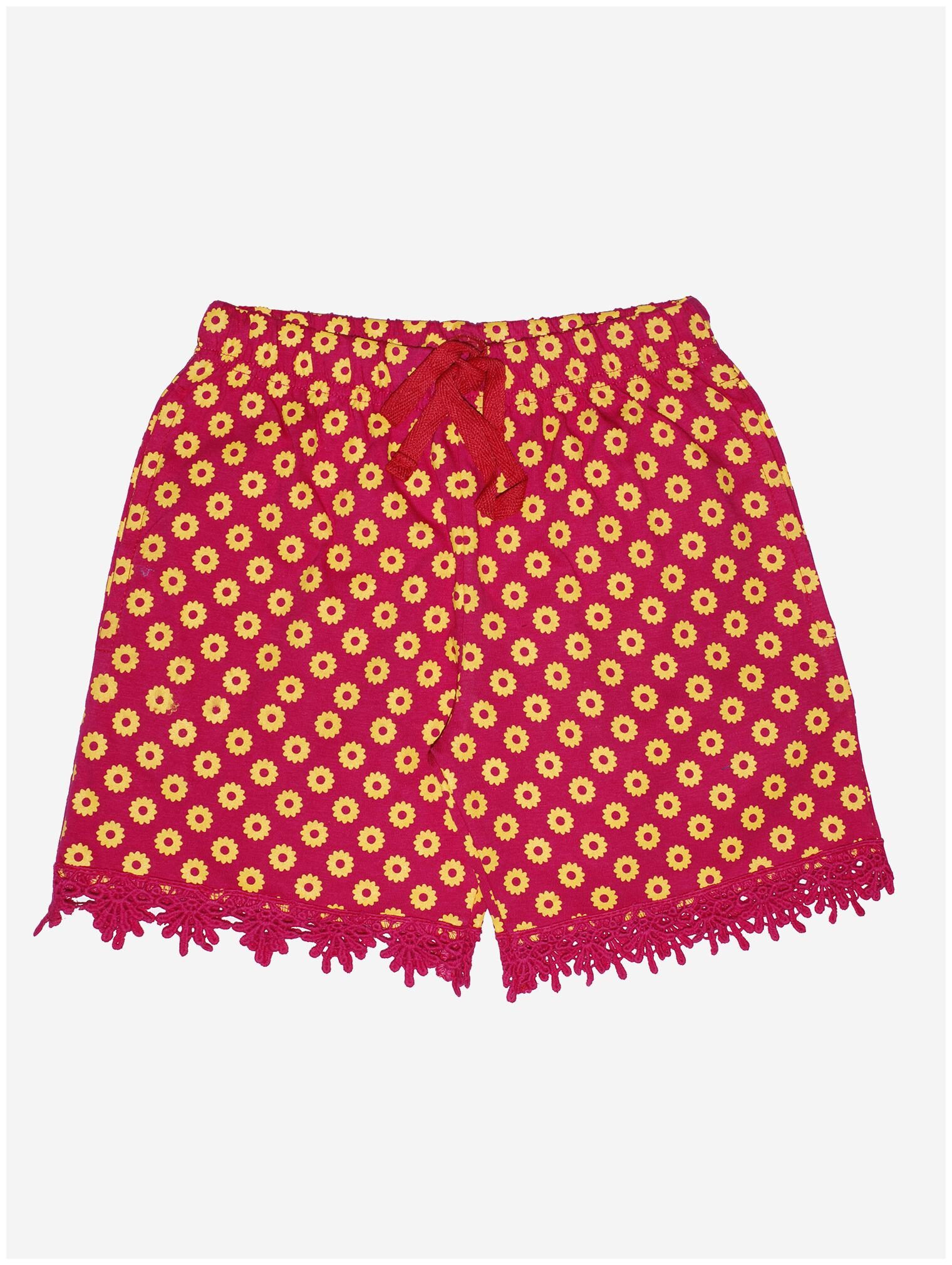 

KiddoPanti Girl Cotton Printed Regular shorts - Red