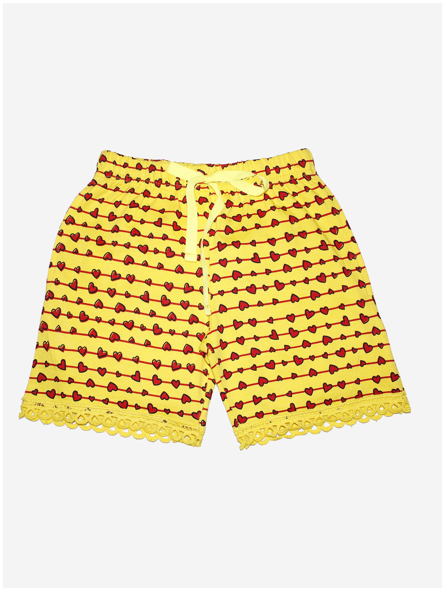 

KiddoPanti Girl Cotton Printed Regular shorts - Yellow