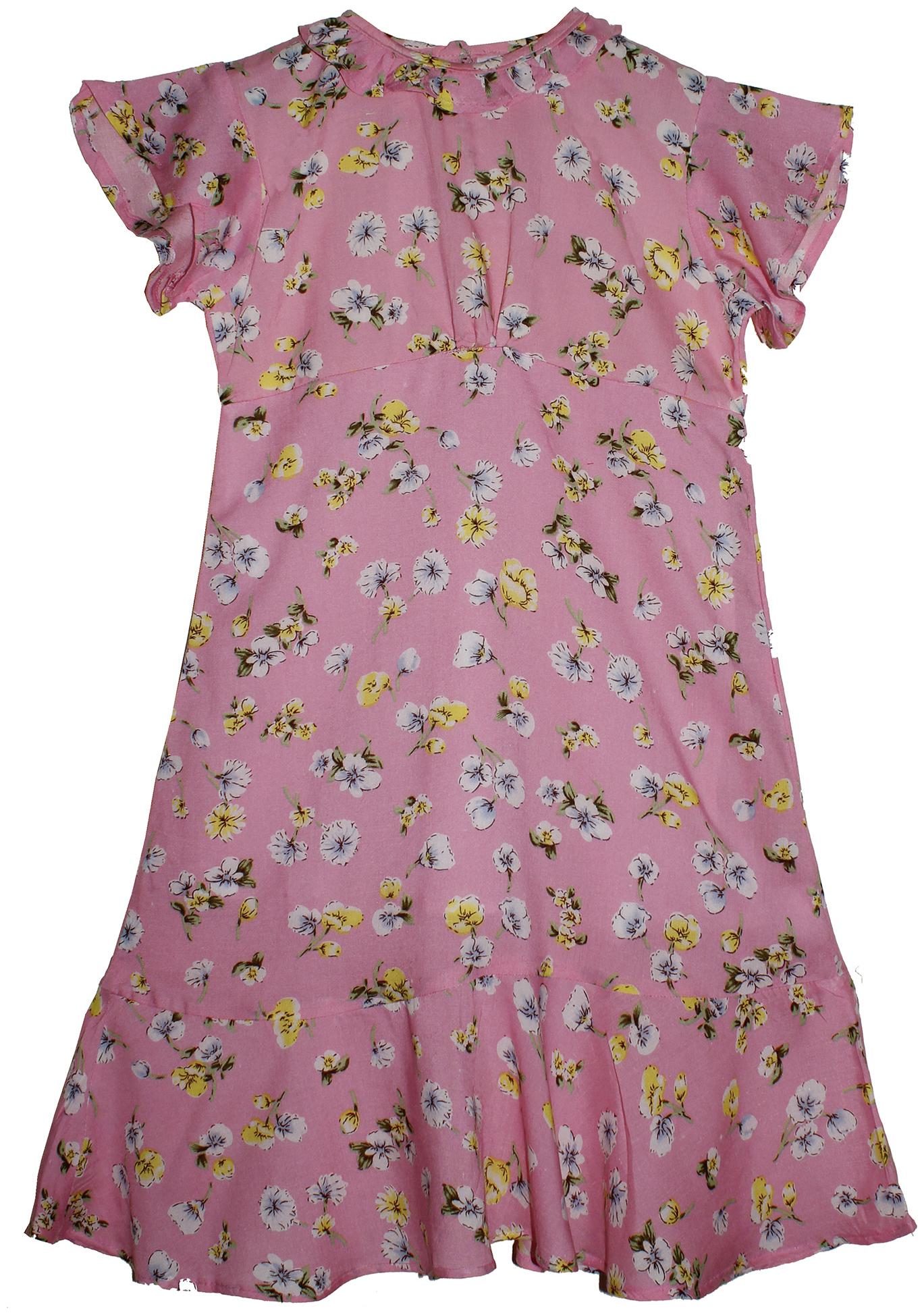 

KiddoPanti Pink Rayon Short Sleeves Knee Length Winter Frock ( Pack of 1 )