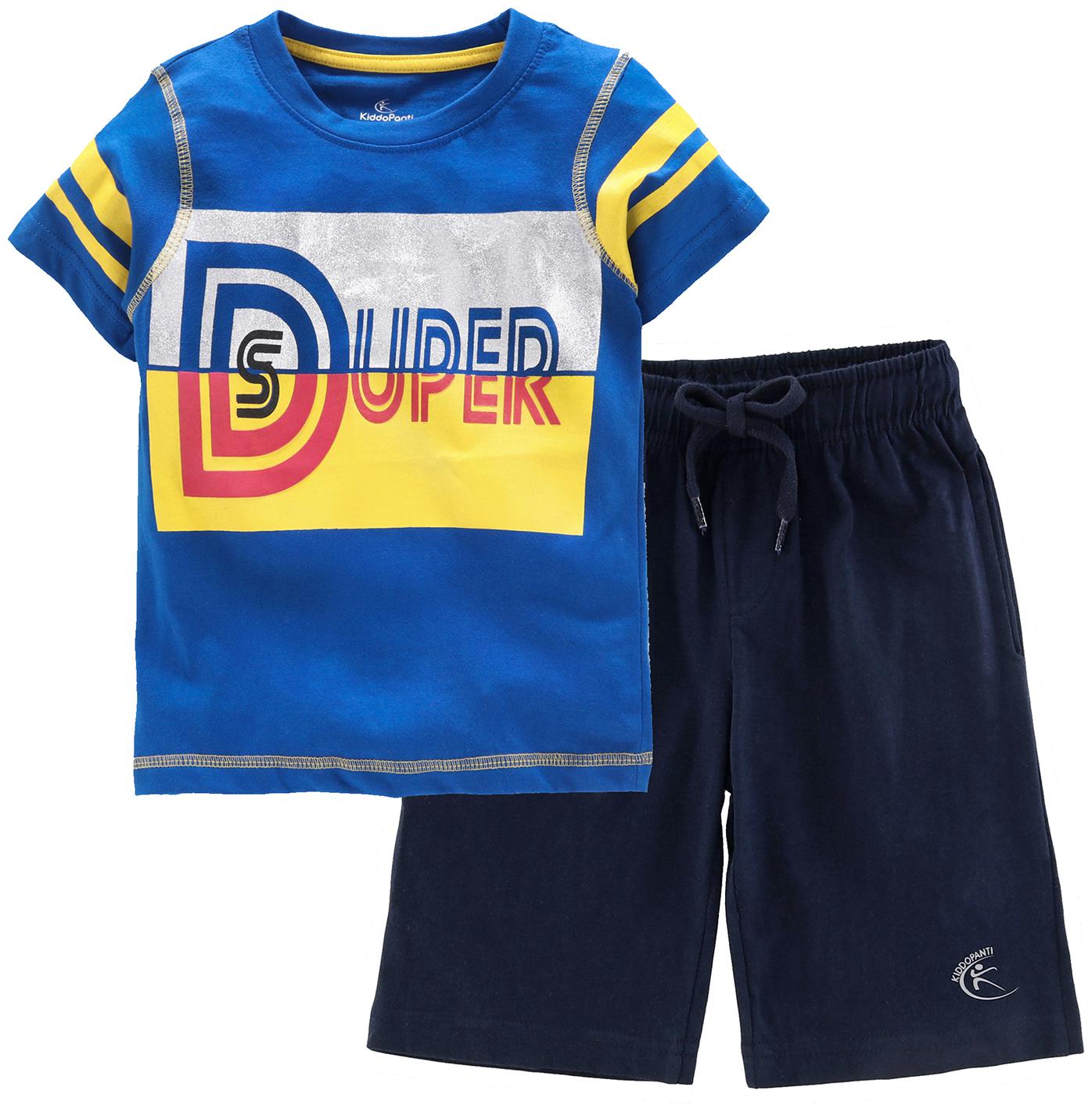 

KiddoPanti Cotton Printed Top Bottom Set - Blue
