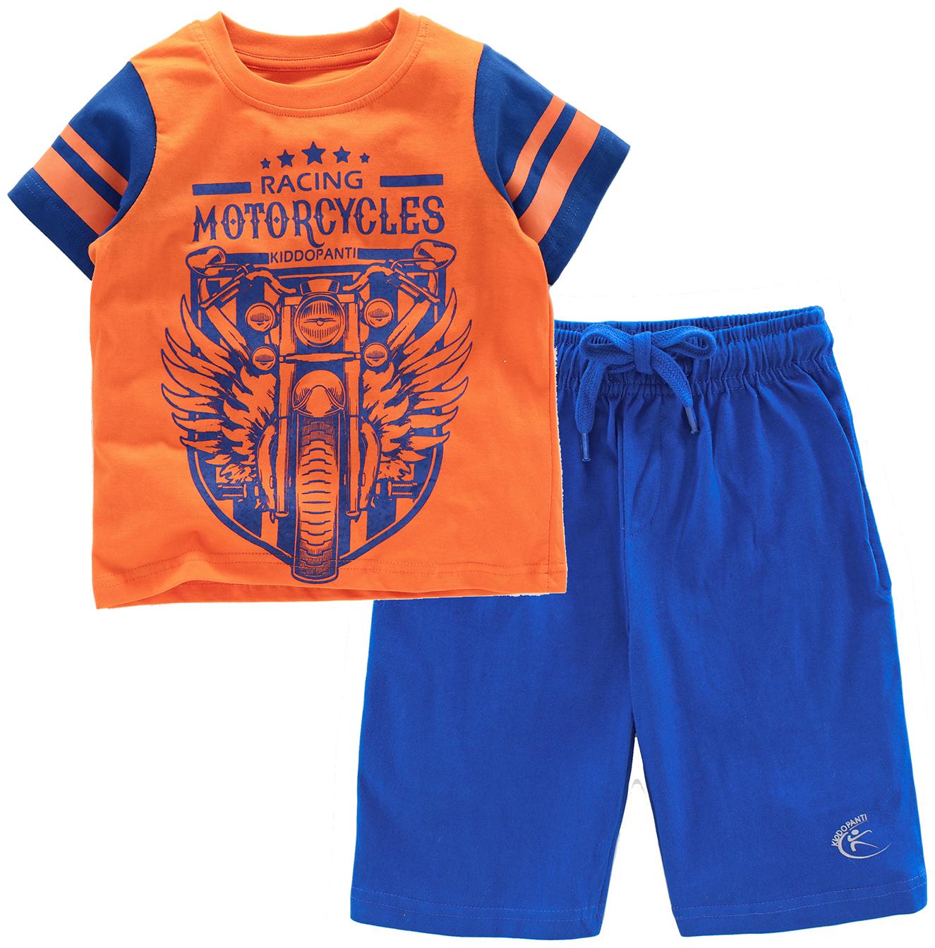 

KiddoPanti Cotton Printed Top Bottom Set - Orange