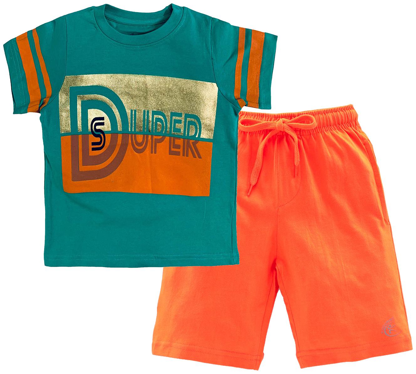 

KiddoPanti Cotton Printed Top Bottom Set - Green Orange