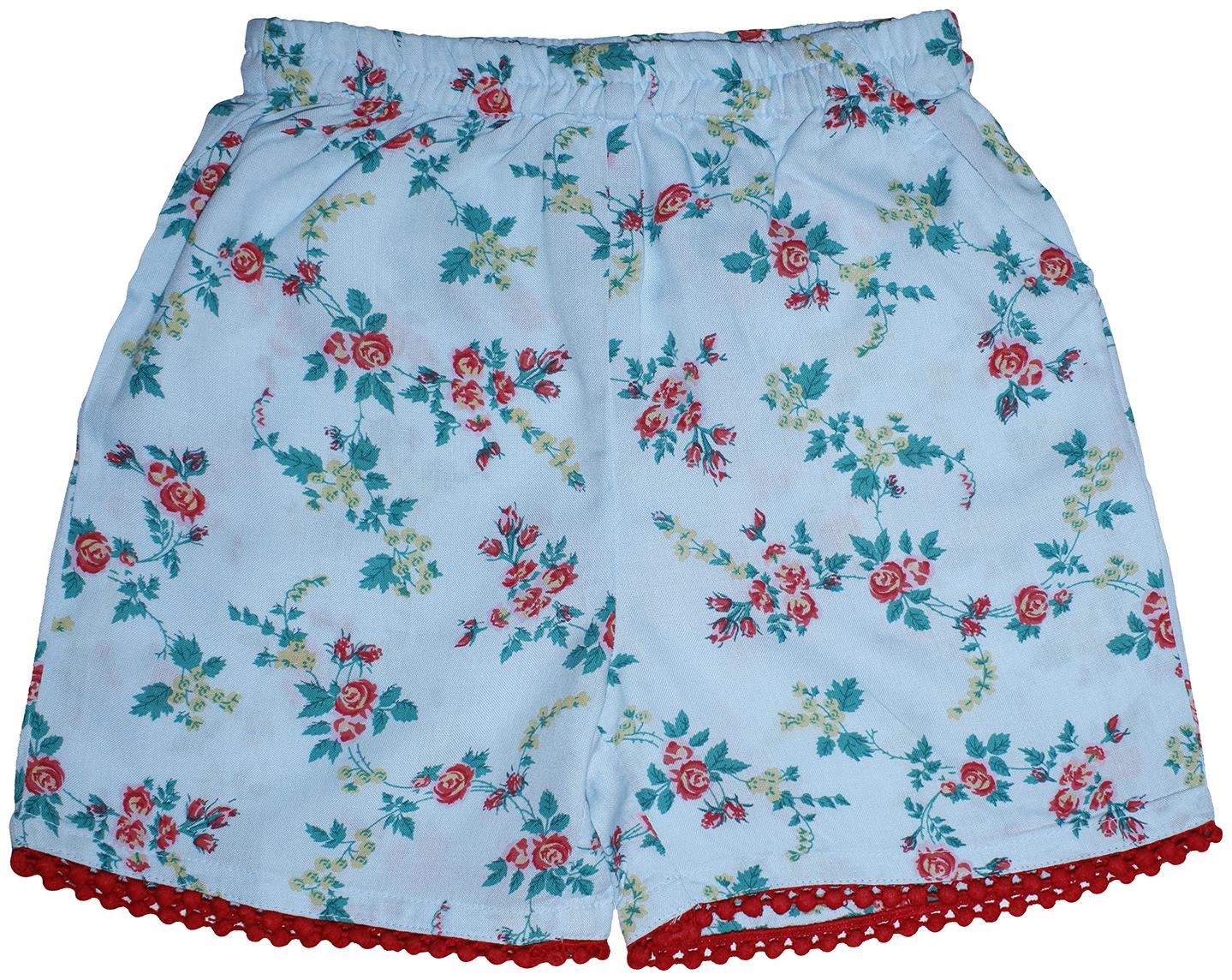 

KiddoPanti Girl Viscose rayon Floral Hot pants - Blue