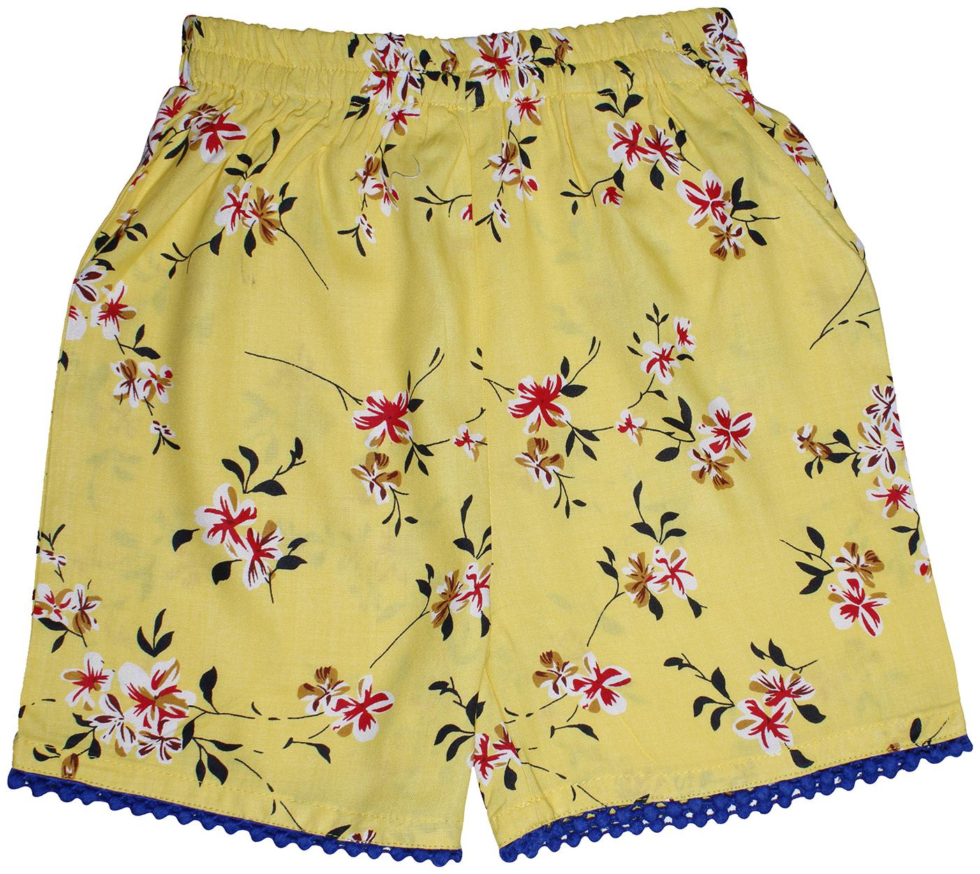 

KiddoPanti Girl Viscose rayon Floral Hot pants - Yellow