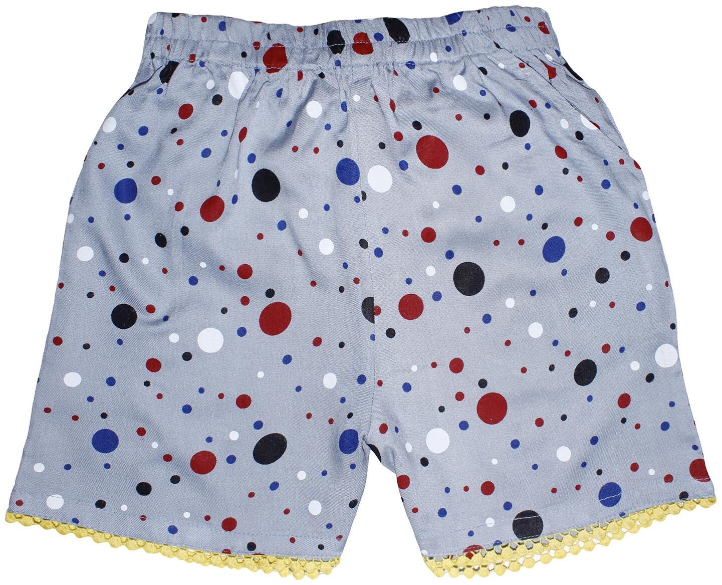 

KiddoPanti Viscose Rayon Grey Polka Dots Hot Pants For Girl