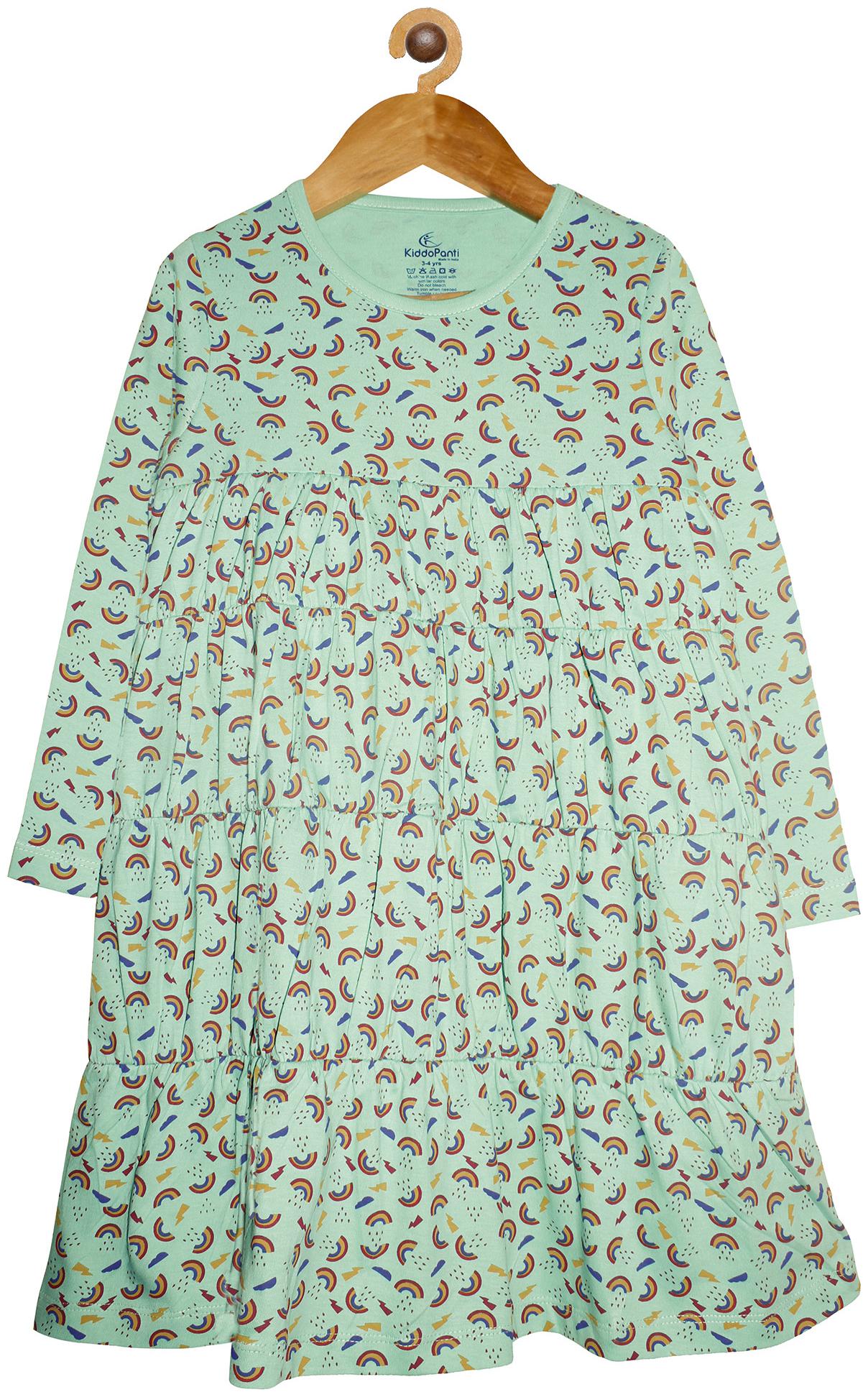 

KiddoPanti Green Cotton Full Sleeves Knee Length Winter Frock ( Pack of 1 )