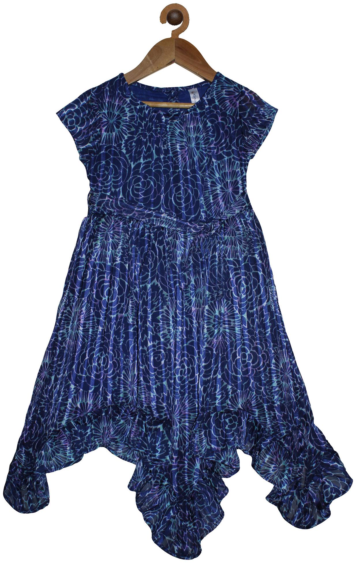 

KiddoPanti Blue Polyester Short Sleeves Knee Length Winter Frock ( Pack of 1 )