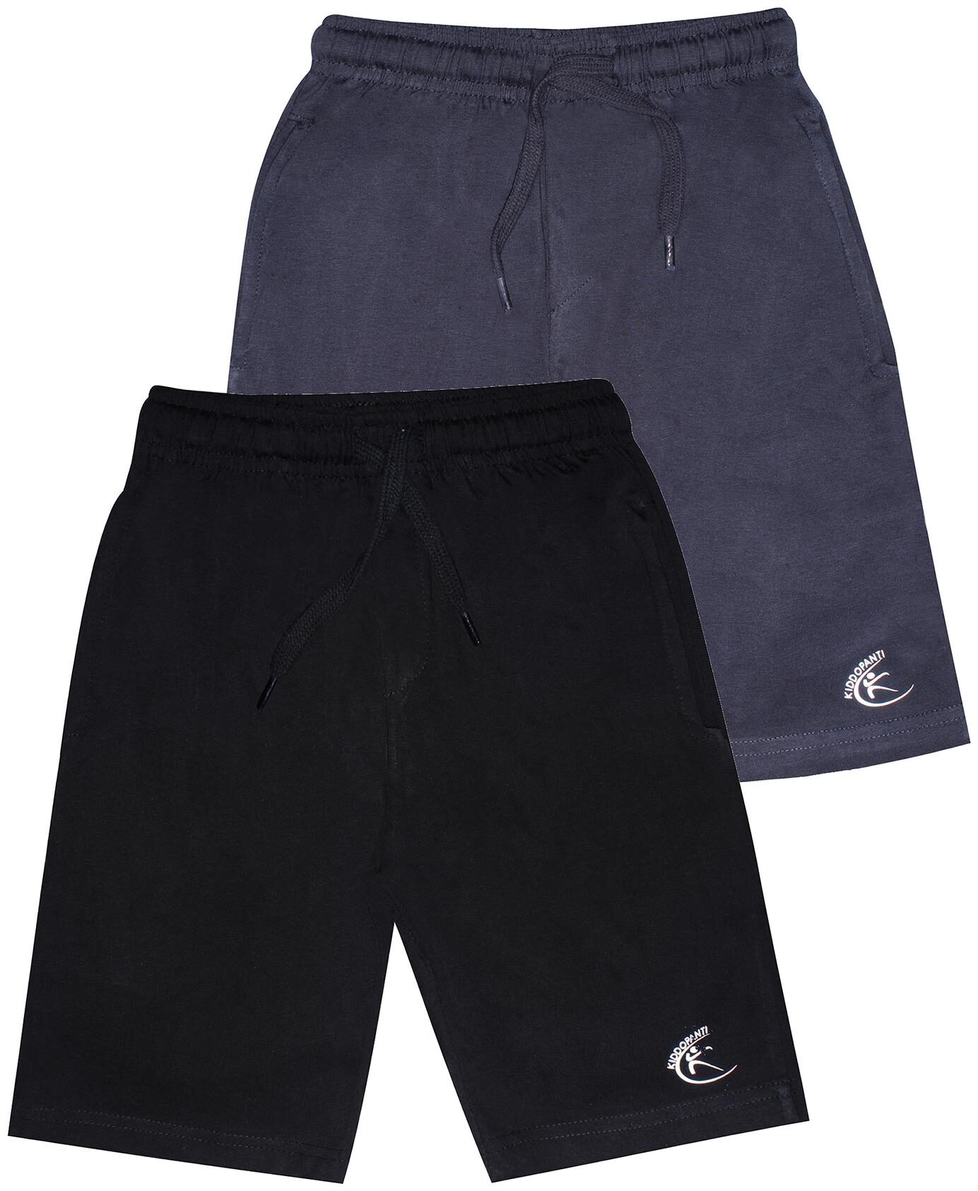 

KiddoPantiBoys Knit Knee length Basic Short Pack Of 2 (Black Grey)