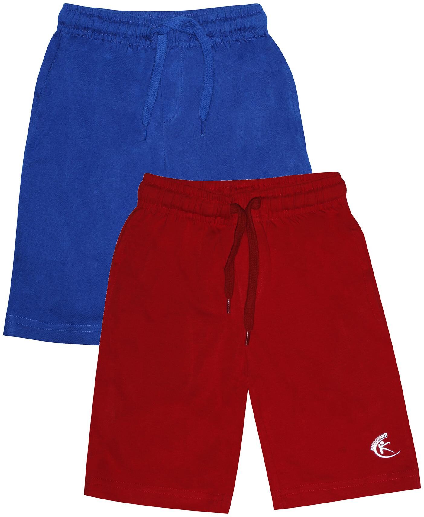 

KiddoPantiBoys Knit Knee length Basic Short Pack Of 2 (Blue Red)