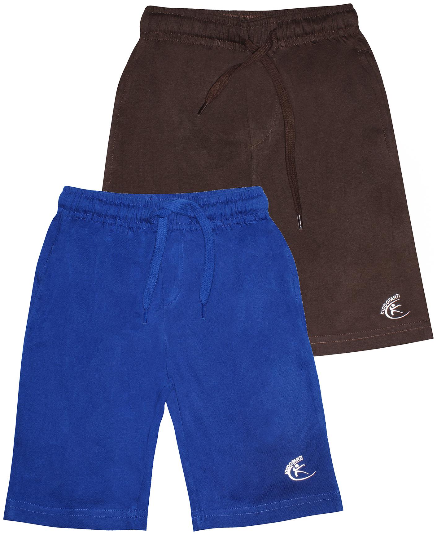 

KiddoPantiBoys Knit Knee length Basic Short Pack Of 2 (Brown Blue)
