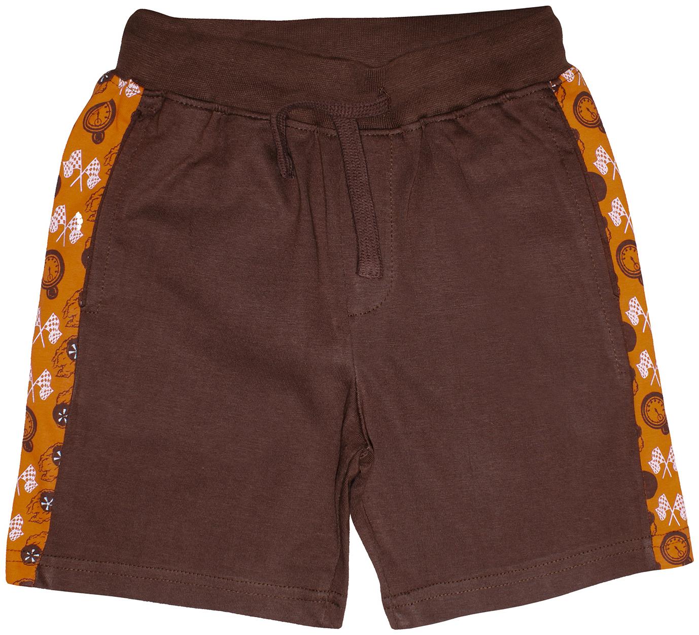 

KiddoPantiBoys Knit shorts with Race helmet Print Cut and Sew Panel (Brown)