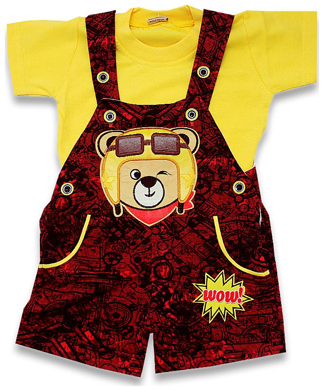 

KID S CARE Unisex Cotton Printed Romper - Red Yellow
