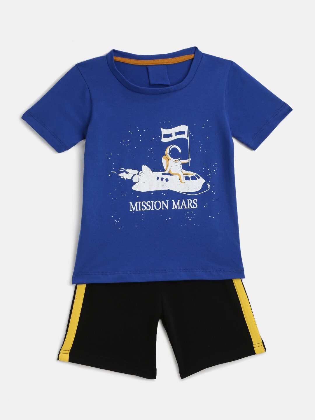 

KIDS CRAFT Cotton Printed Top Bottom Set - Blue Black