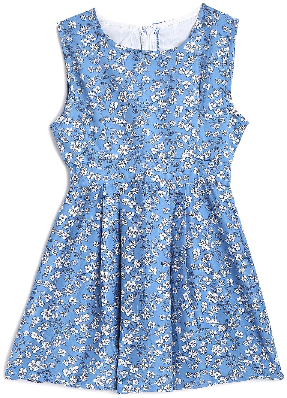 

KIDS CRAFT Blue Polyster Sleeveless Knee Length Princess Frock ( Pack of 1 )