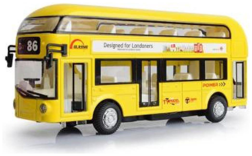 

Kids Die Cast Metal Double Decker London Bus Play Set with Lights and Sound