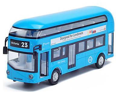 

Kids Die Cast Metal Double Decker London Bus Play Set with Lights and Sound